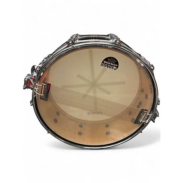 Used SONOR 14X5 Prolite Snare Drum Ebony White Stripes Drum