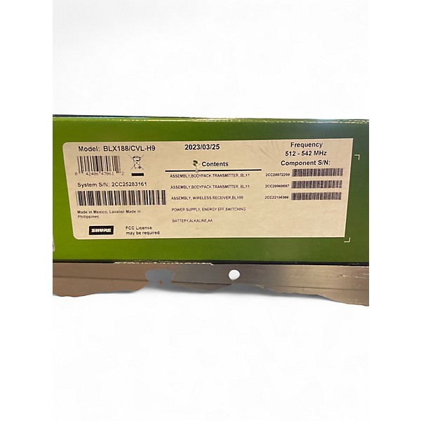 Used Shure BLX188 Lavalier Wireless System