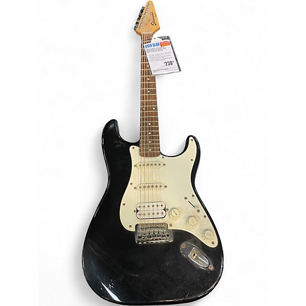 Used Fender Starcaster Stratocaster Black Solid Body Electric Guitar