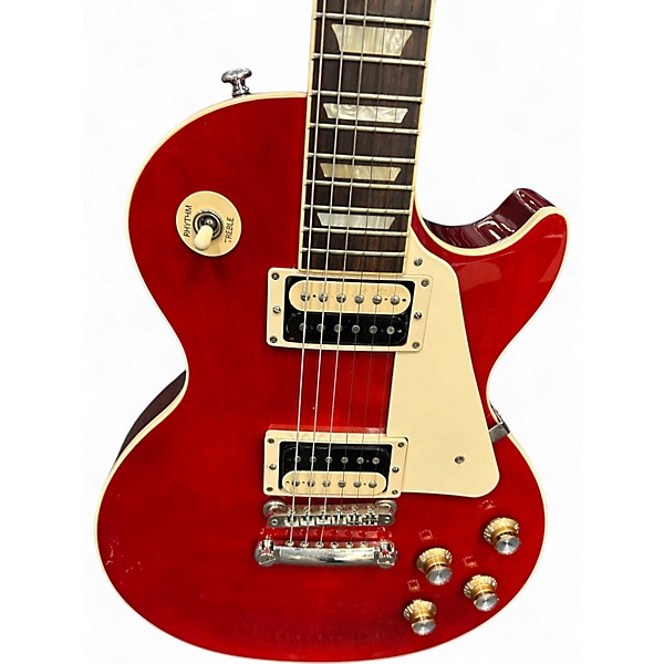 Used Gibson Les Paul Classic Chrome Red Solid Body Electric Guitar