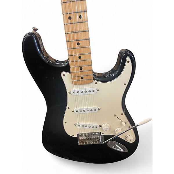 Used Fender Standard Stratocaster Black and White Solid Body Electric Guitar