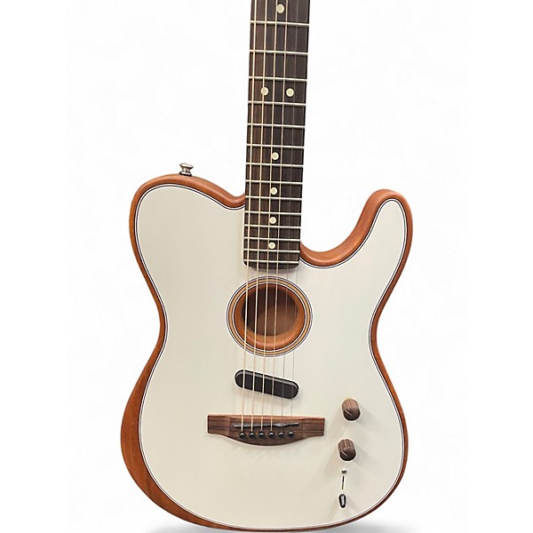 Used Fender Acoustasonic Player Telecaster Classic White Acoustic Electric Guitar