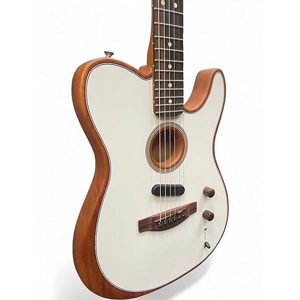 Used Fender Acoustasonic Player Telecaster Classic White Acoustic Electric Guitar