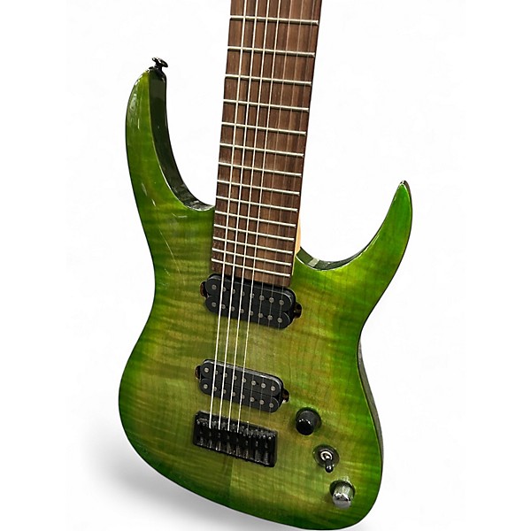 Used Agile Septor 827 8 String Green Solid Body Electric Guitar
