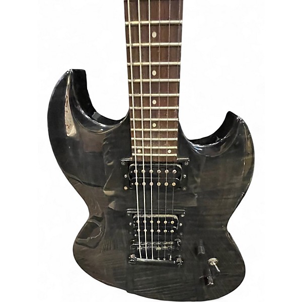 Used 2014 Ltd VIPER Black and Silver Solid Body Electric Guitar