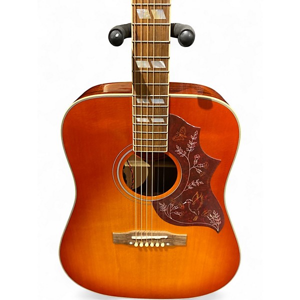 Used Epiphone Inspired by Gibson Hummingbird Faded Cherry Acoustic Electric Guitar
