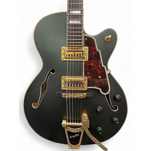 Used D'Angelico DLX-175 Charcoal Green Hollow Body Electric Guitar