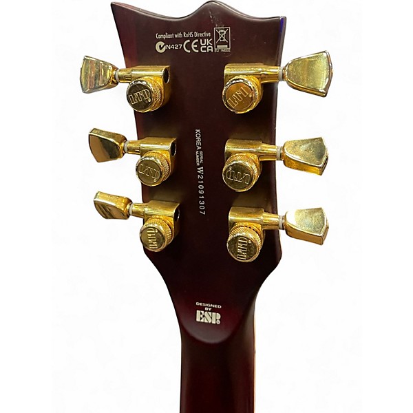 Used ESP LTD EC1000T CTM Trans Crimson Red Solid Body Electric Guitar