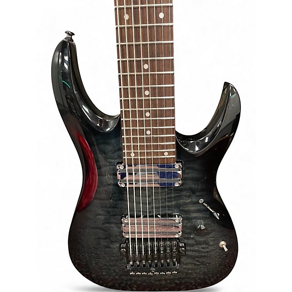 Used Ibanez RGA8QM Black Solid Body Electric Guitar