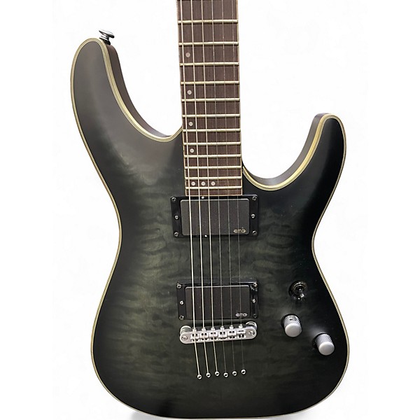 Used Schecter Guitar Research C1 Platinum DARK GREEN Solid Body Electric Guitar