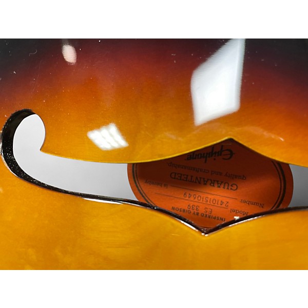 Used 2024 Epiphone ES339 Sunburst Hollow Body Electric Guitar