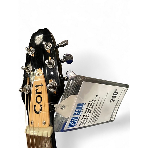 Used Cort Performer Double Cutaway Black Solid Body Electric Guitar