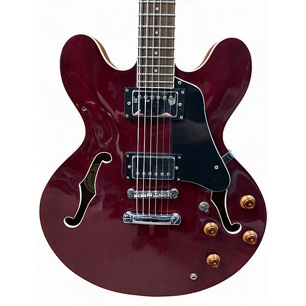 Used Samick SAN 450 ARTIST EDITION Trans Red Hollow Body Electric Guitar