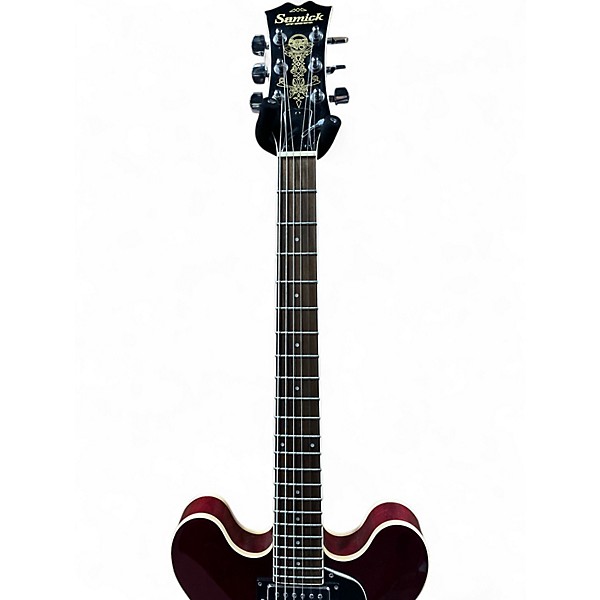 Used Samick SAN 450 ARTIST EDITION Trans Red Hollow Body Electric Guitar
