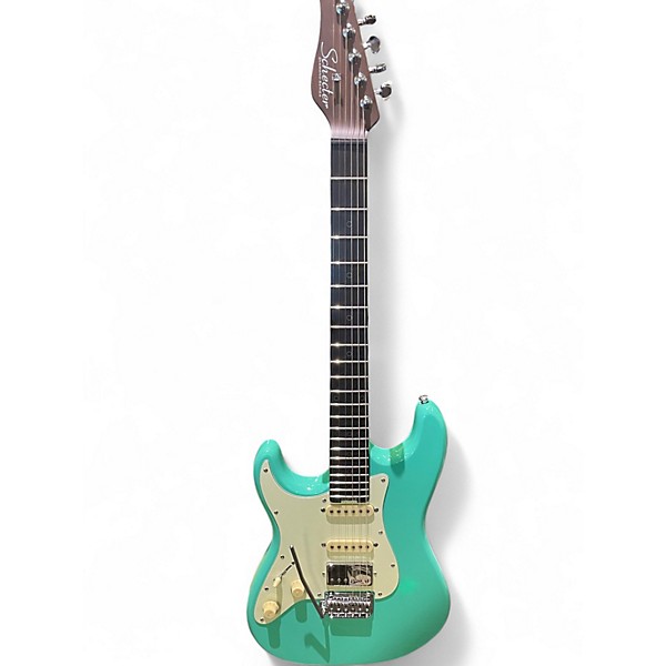 Used Schecter Guitar Research NICK JOHNSTON TRADITIONAL LEFT HANDED Seafoam Green Solid Body Electric Guitar
