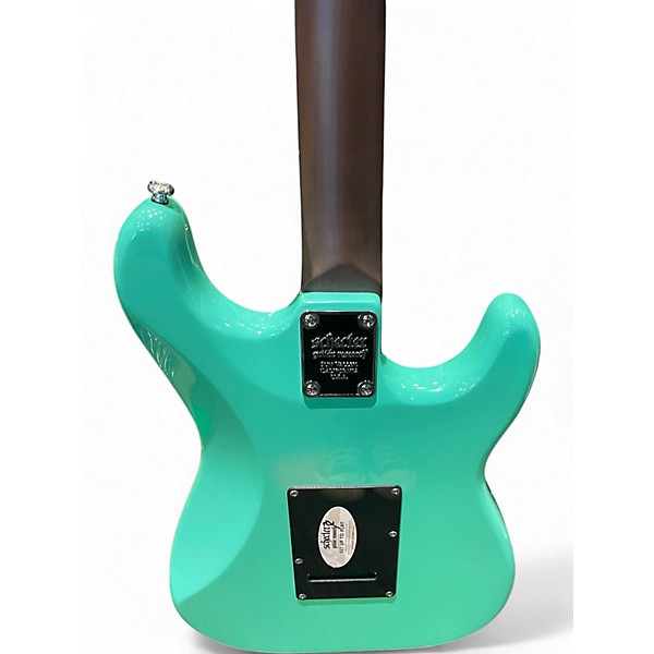 Used Schecter Guitar Research NICK JOHNSTON TRADITIONAL LEFT HANDED Seafoam Green Solid Body Electric Guitar