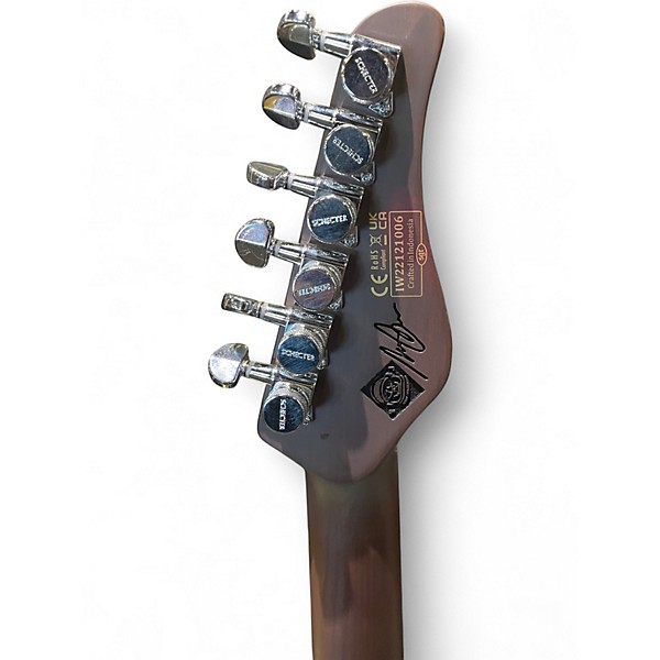 Used Schecter Guitar Research NICK JOHNSTON TRADITIONAL LEFT HANDED Seafoam Green Solid Body Electric Guitar