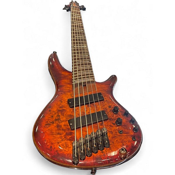 Used Ibanez SRMS806 Brown Topaz Electric Bass Guitar