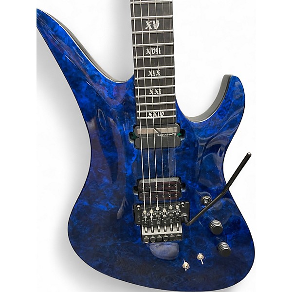 Used Schecter Guitar Research Avenger FR S Apocalypse Blue Reign Solid Body Electric Guitar