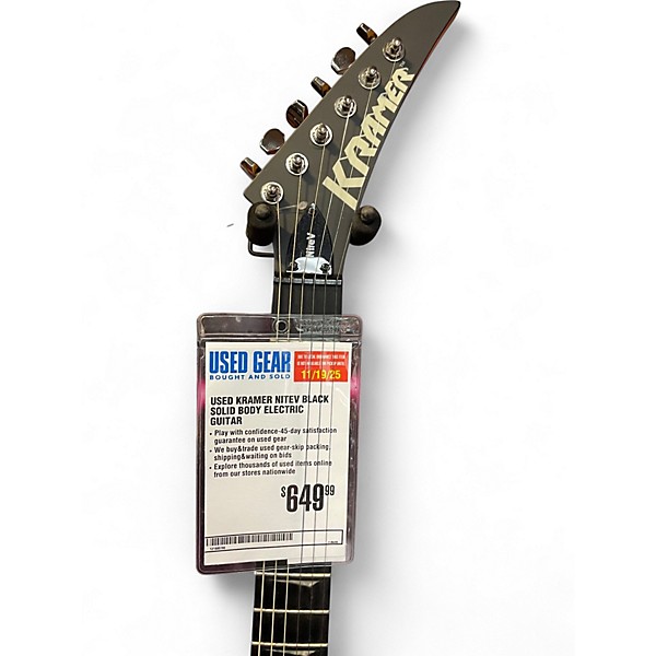 Used Kramer NITEV Black Solid Body Electric Guitar