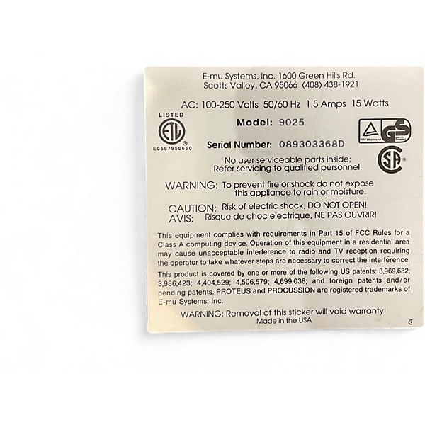 Used E-mu PROTEUS/1 PLUS ORCHESTRAL MIDI Utility