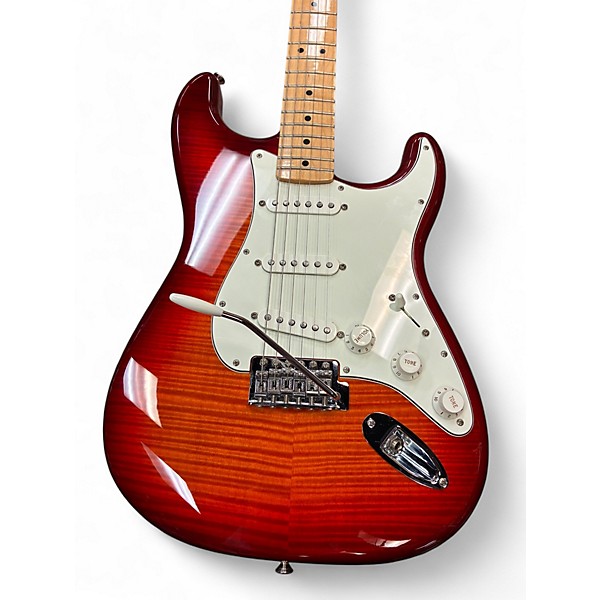 Used Fender STD STRAT PLUS TOP MN ACB Sienna Sunburst Solid Body Electric Guitar