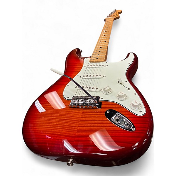 Used Fender STD STRAT PLUS TOP MN ACB Sienna Sunburst Solid Body Electric Guitar