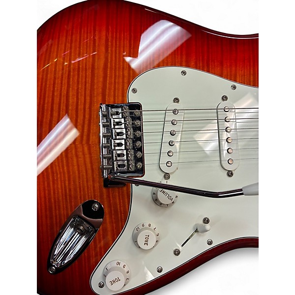 Used Fender STD STRAT PLUS TOP MN ACB Sienna Sunburst Solid Body Electric Guitar