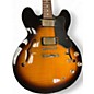 Used 2006 Epiphone Dot Deluxe Flametop Vintage Sunburst Hollow Body Electric Guitar
