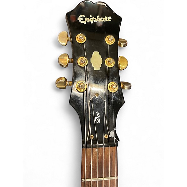 Used 2006 Epiphone Dot Deluxe Flametop Vintage Sunburst Hollow Body Electric Guitar