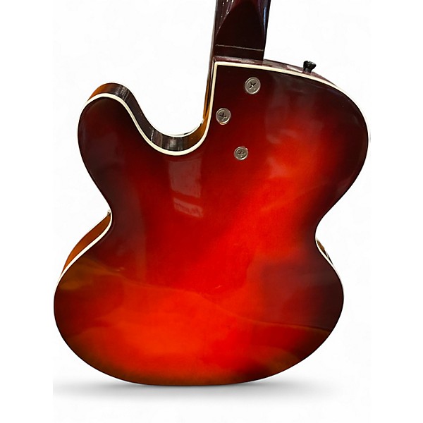 Vintage 1960s Harmony ROCKET H54 Crimson Red Burst Hollow Body Electric Guitar