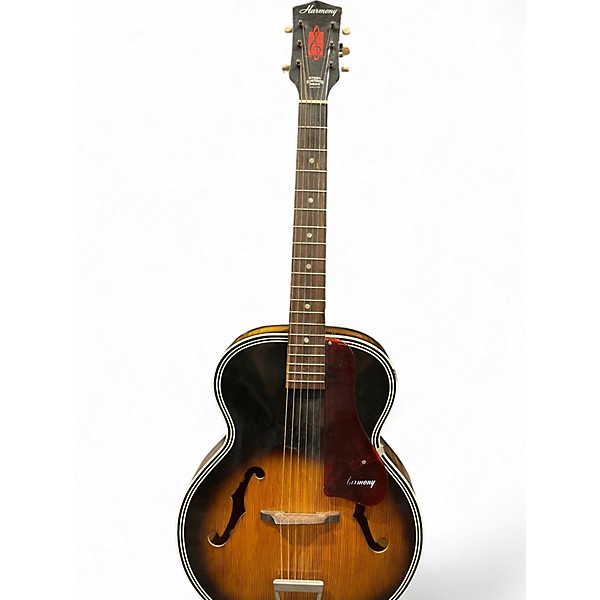 Vintage 1960s Harmony h1215 archtop Tobacco Burst Acoustic Guitar