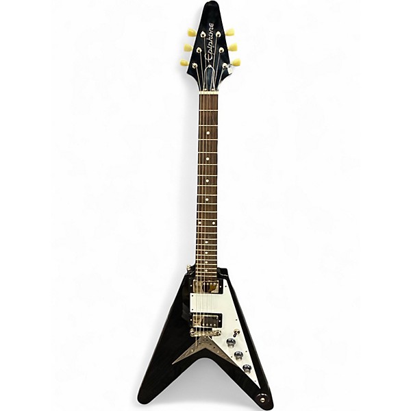 Used Epiphone 1958 Korina Flying V Ebony Solid Body Electric Guitar
