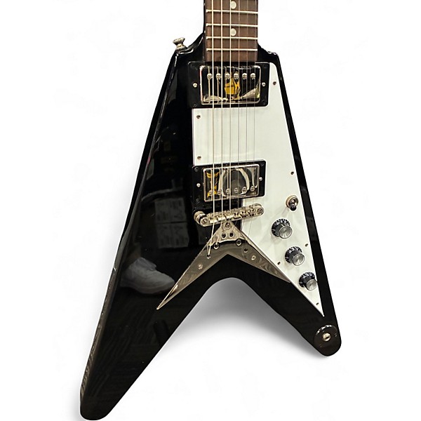 Used Epiphone 1958 Korina Flying V Ebony Solid Body Electric Guitar