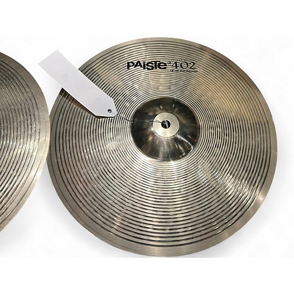 Used Paiste 14in 402 Nickel Silver Hi Hat Pair Cymbal