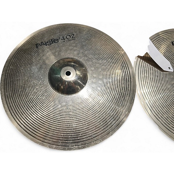 Used Paiste 14in 402 Nickel Silver Hi Hat Pair Cymbal