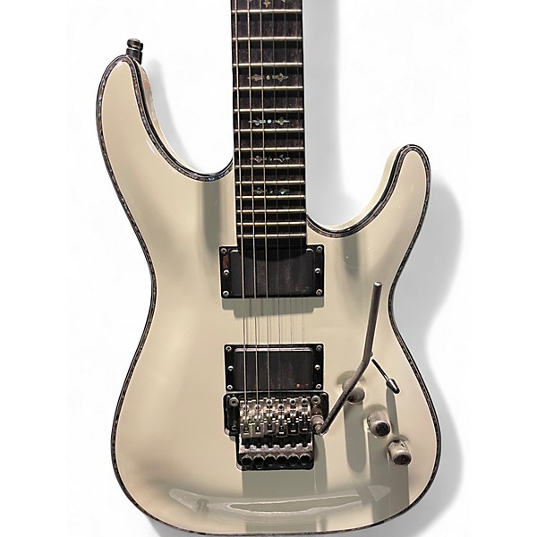 Used Schecter Guitar Research Diamond Series Hellraiser C1 White Solid Body Electric Guitar