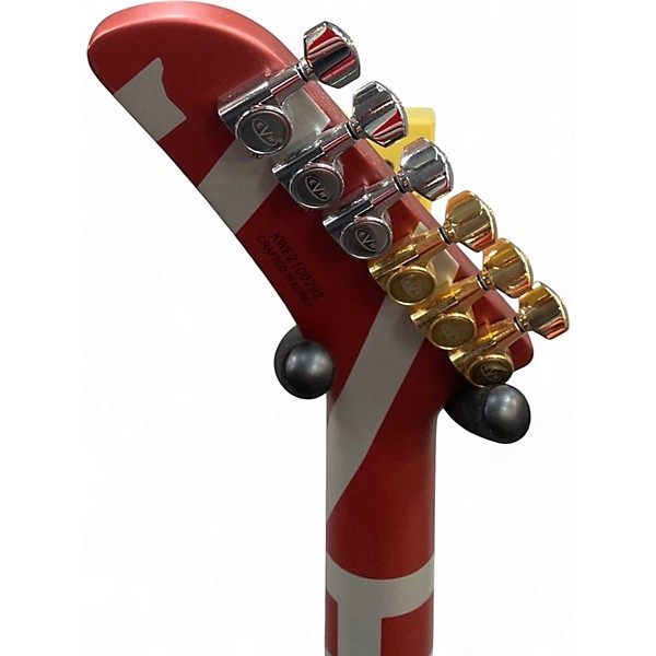 Used EVH Striped Series Shark burgandy with silver stripes Solid Body Electric Guitar