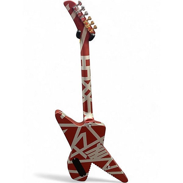 Used EVH Striped Series Shark burgandy with silver stripes Solid Body Electric Guitar