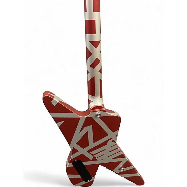 Used EVH Striped Series Shark burgandy with silver stripes Solid Body Electric Guitar