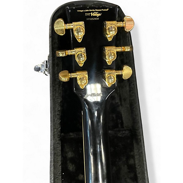 Used Vintage V100P Ebony Solid Body Electric Guitar