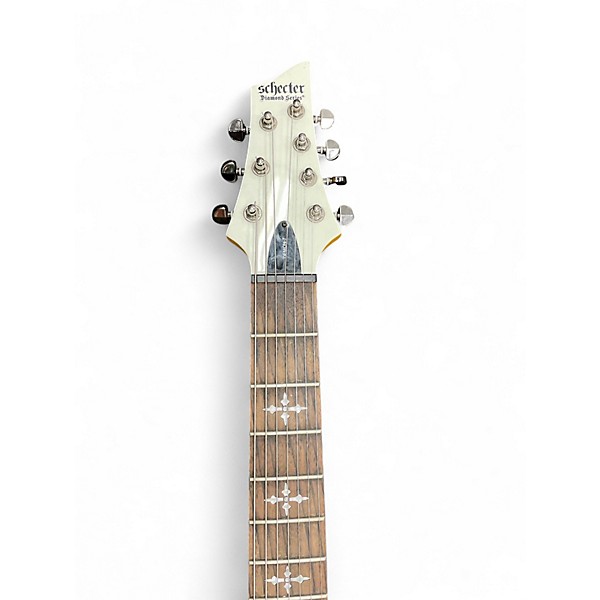 Used Schecter Guitar Research Demon 7 String White Solid Body Electric Guitar