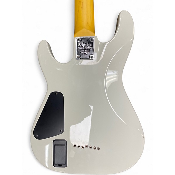 Used Schecter Guitar Research Demon 7 String White Solid Body Electric Guitar