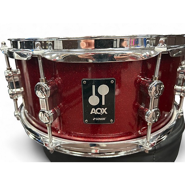 Used SONOR 13in AQX SNARE RED SPARKLE Drum