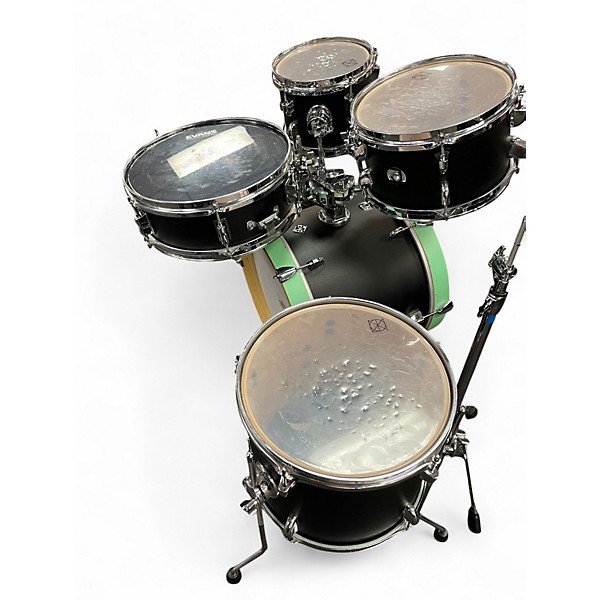 Used Dixon 5 Piece JET SET PLUS Black  Drum Kit