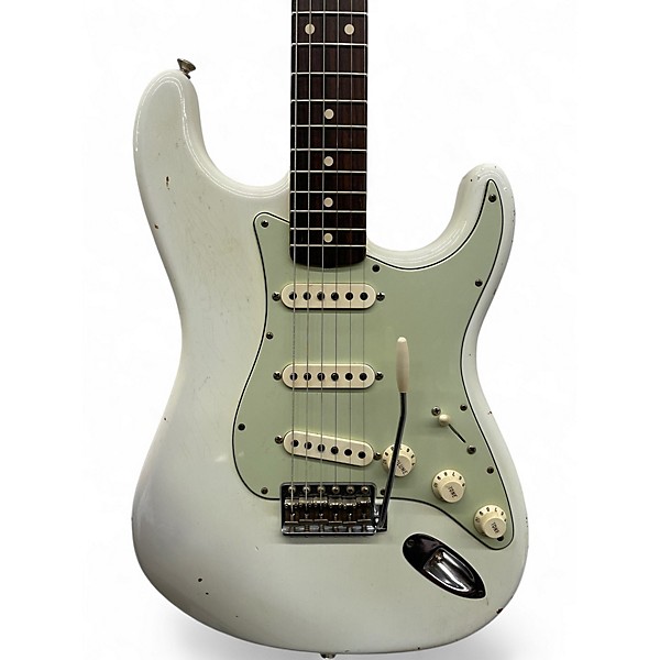 Used 2012 Fender Custom Shop 1960 Stratocaster Relic Olympic White Solid Body Electric Guitar