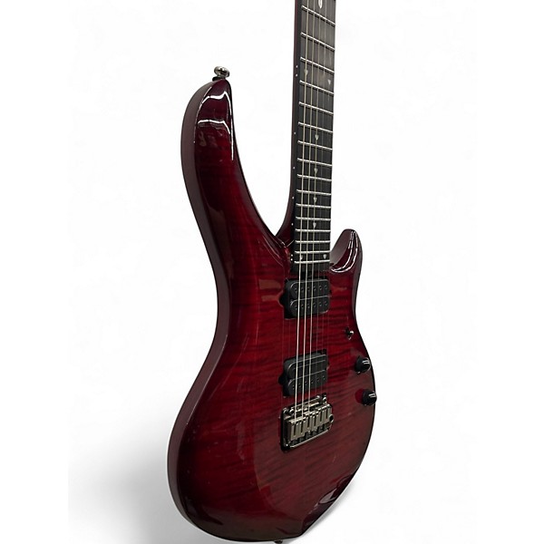 Used Sterling by Music Man JP Majesty Flame Top Royal Red Solid Body Electric Guitar