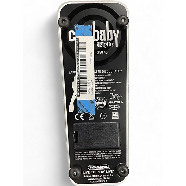 Used Dunlop ZW45 Zakk Wylde Signature Cry Baby Wah Effect Pedal