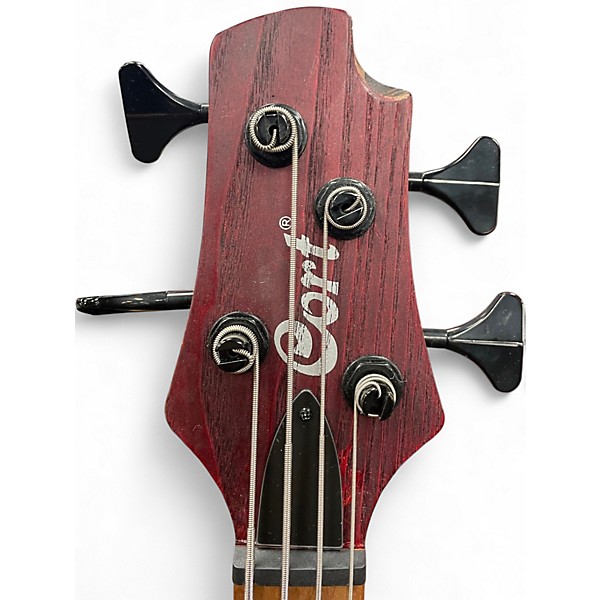 Used Cort B4 ELEMENT Crimson Red Trans Electric Bass Guitar