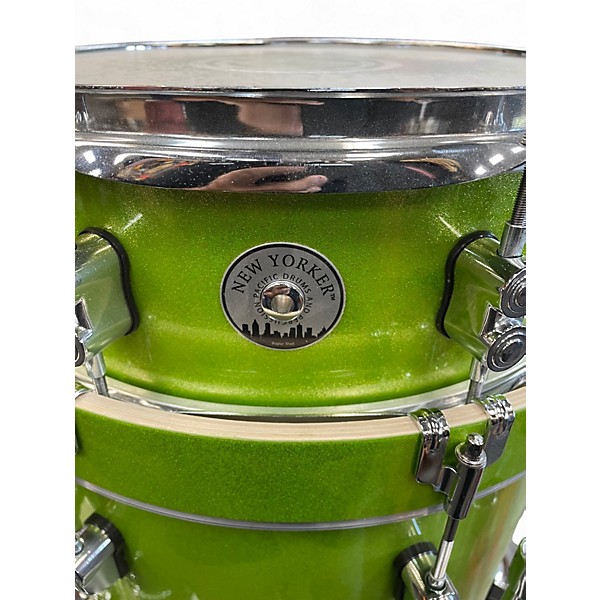 Used PDP by DW 4 Piece New Yorker Green Sparkle Drum Kit